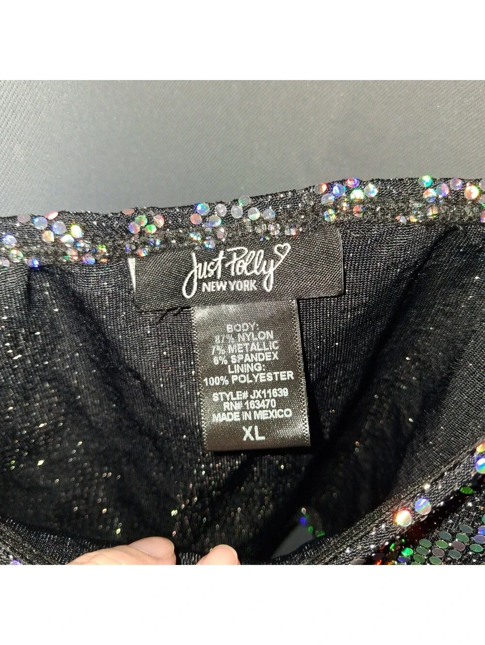 Just Polly New York XL Sequin Crop Top and Skirt Set